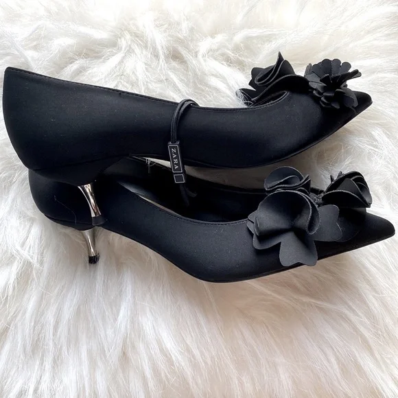 Zara Black Basic Pointed Shoes Sz 6 NWOT - Picture 4 of 6